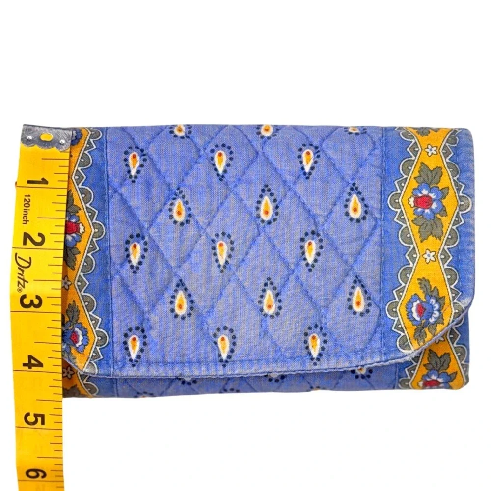 Vera Bradley Blue Quilted Paisley Floral Wallet Organizer‎
